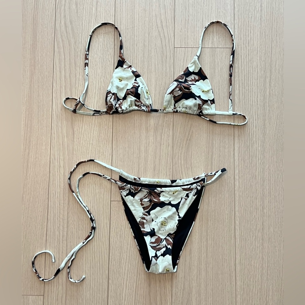Sir The Label Carlo Floral-Print Triangle Bikini